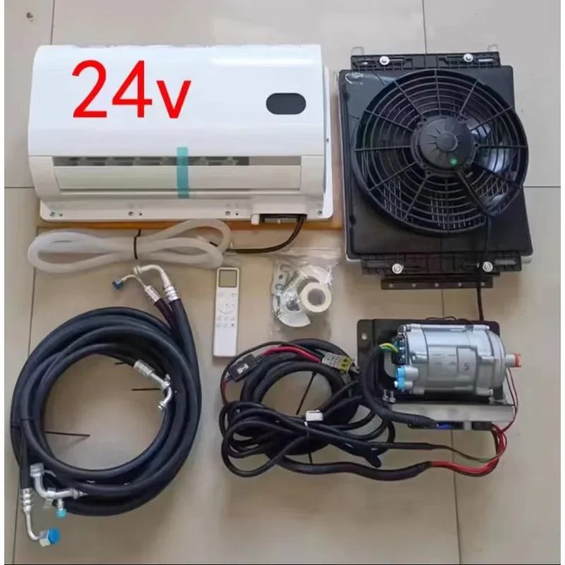 12/24 Volt Air Compressor Electric Air Conditioning Parking Cooler RV Automatic AC Evaporator