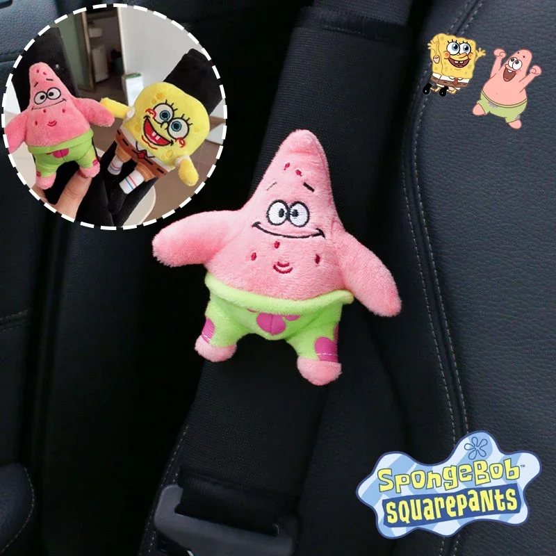 SpongeBob Patrick Star Car Seat Belt Cover Anime Cartoon Universal Auto Seat Belt Shoulder Protection Pad Interior Accessories