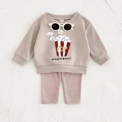 Autumn Baby Girls Clothes Infant Suits Cotton Baby Clothing Sets Long-Sleeved Popcorn Pullover Sweatshirts+Pants Baby Outfits