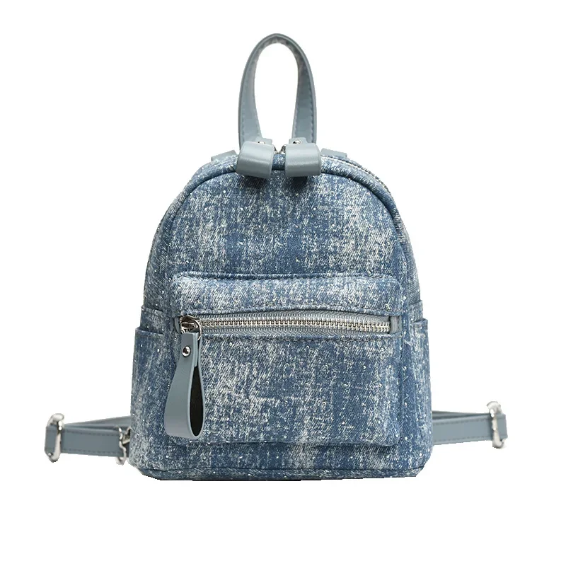 

A Classic Popular Solid Color Denim Backpack, Comfortable Fabric, Large Capacity, Suitable for Business Travel Commuting Shoppin