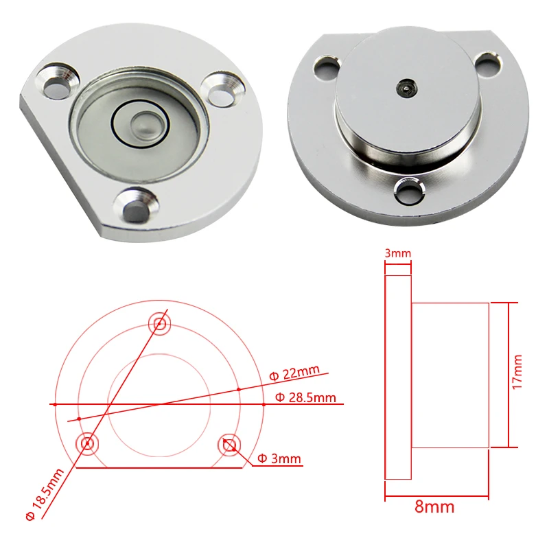 Metalen Flens Niveau Hoge Precisie Horizontale Bubble Total Station Horizontale Bubble Halve Cirkel Niveau Bubble