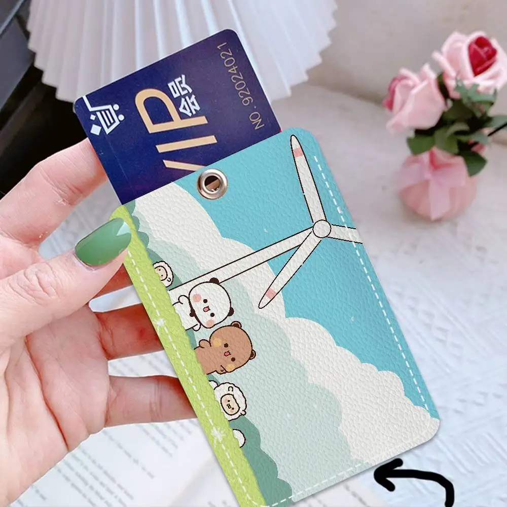 Bubu e Dudu Custodia rettangolare per carta d'identità Portachiavi Borsa per carta di accesso Portachiavi Porta carte in pelle Portachiavi Accesso