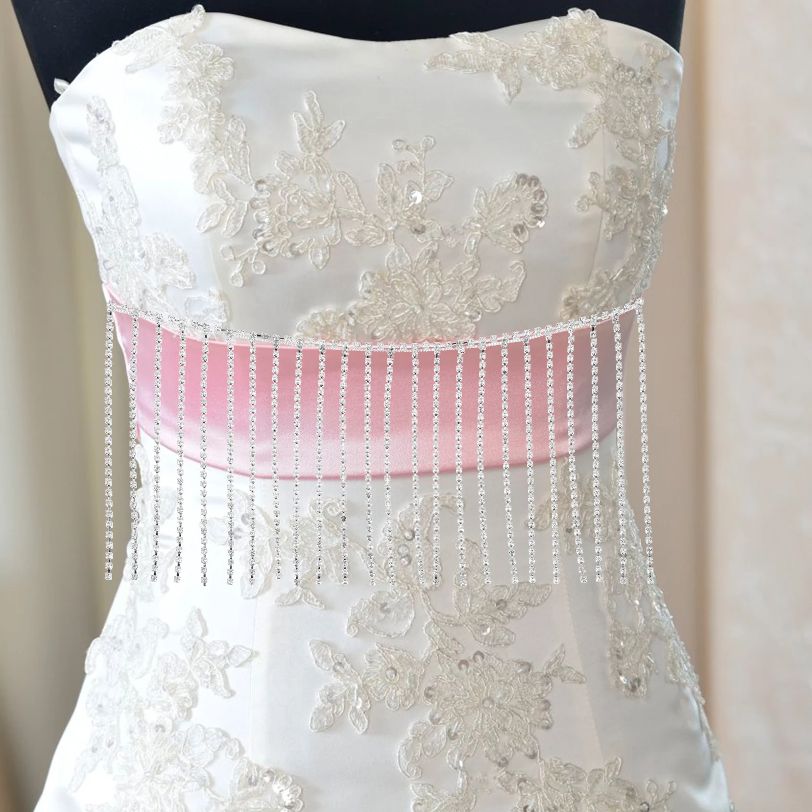 

Rhinestone Chain Fringe Trim Decorative Accessories DIY Sewing Crafts Crystal Tassel Ribbon for Clothes Hats Bags DIY Rhinestone