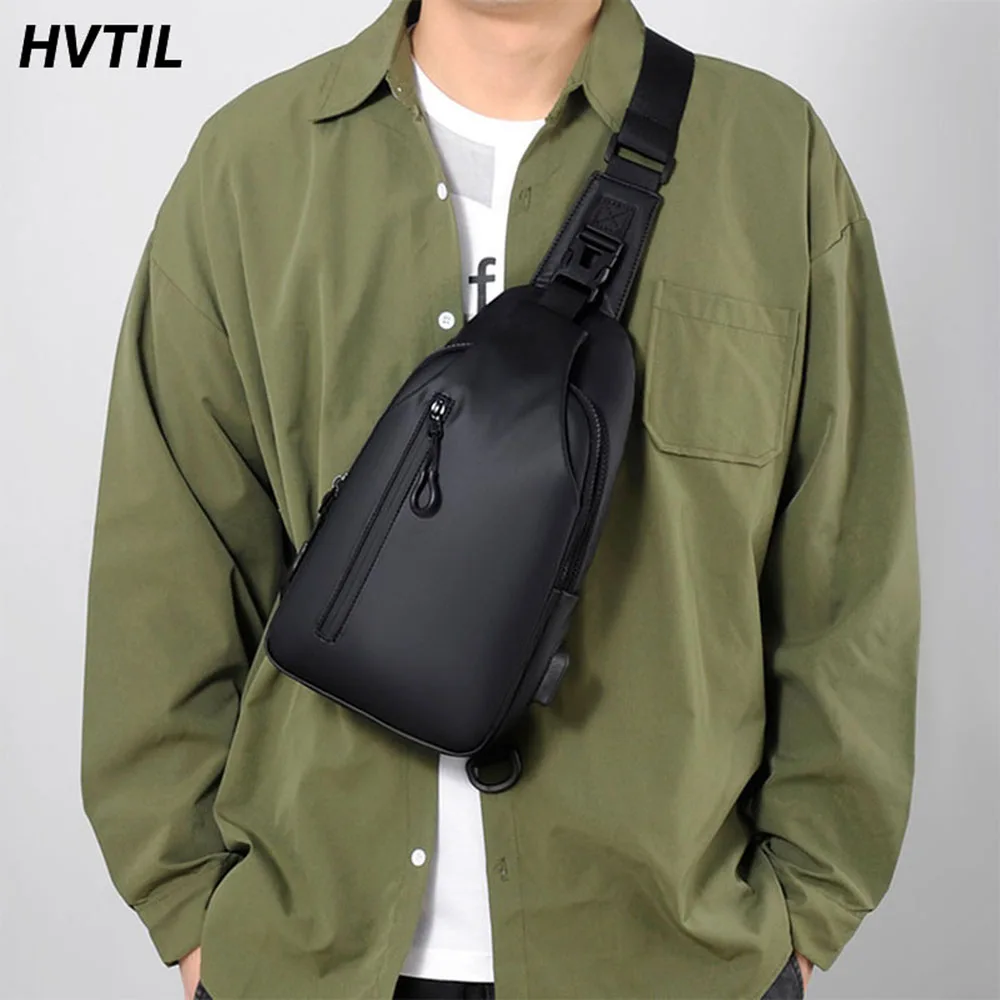 HVTIL-Sac de Poitrine de Luxe pour Homme, Imperméable, Mode Décontractée, Pack de Voyage pour Jeunes, Haute Qualité, Grande Capacité, Solide, Bandoulière Initiée