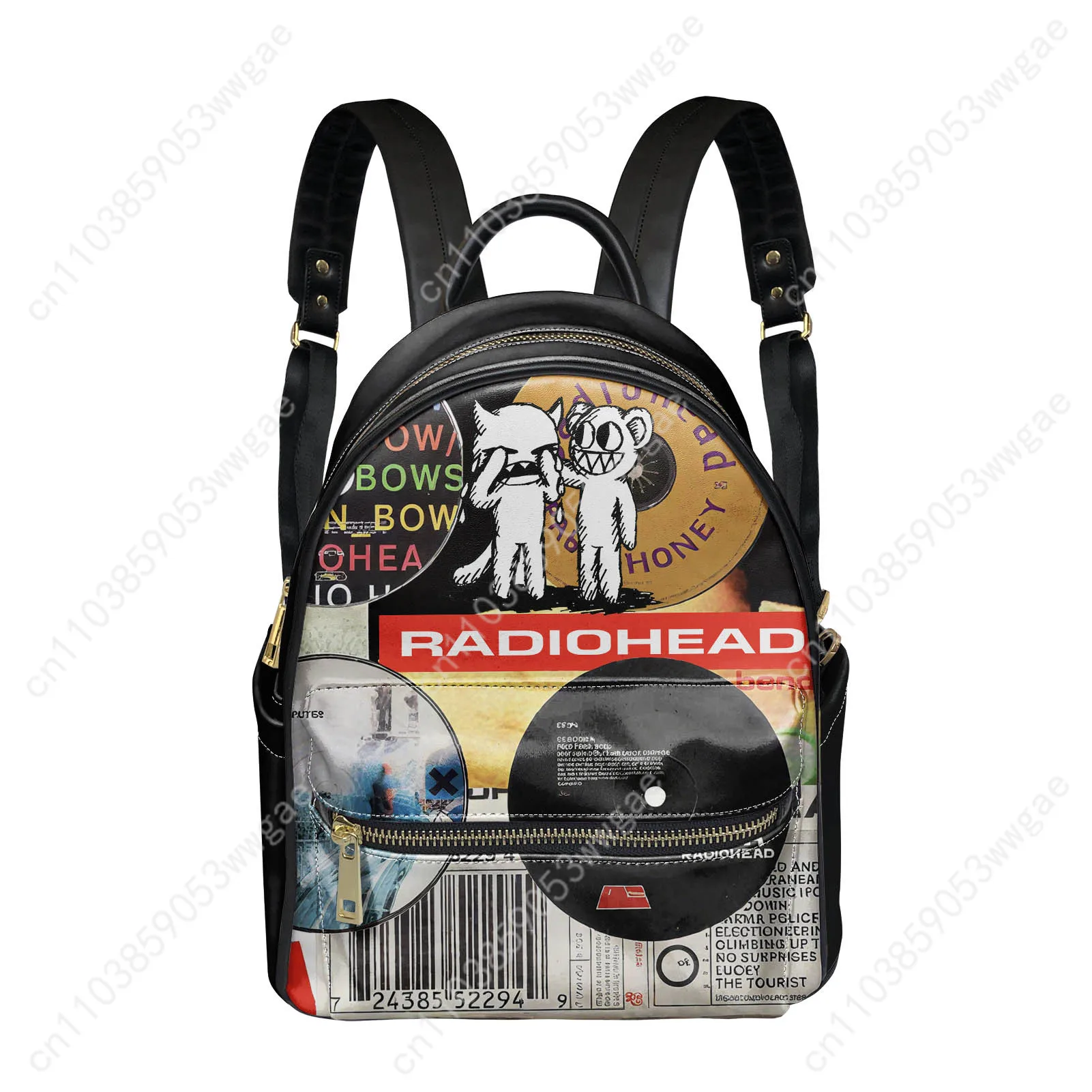 Radiohead Rock Band Backpack Women Man Knapsack Customized Text Image Double Shoulder Bag Business Bookbag Rucksack Gift Daypack