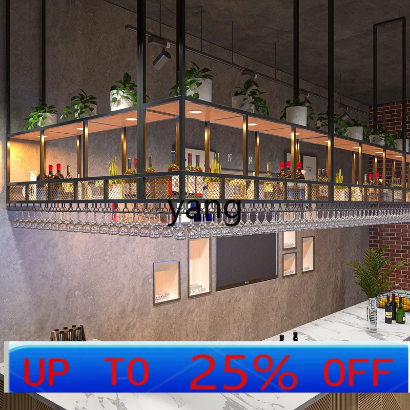 

Lmm bar counter shelf wine glass holder upside down restaurant front desk hanging cup holder hanging cabinet