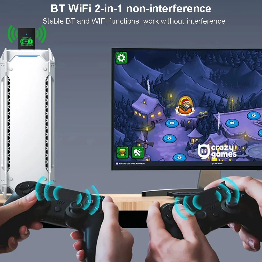 900Mbps USB WiFi 6 بلوتوث 5.4 محول ثنائي النطاق 2.4G 5G استقبال خارجي لاسلكي واي فاي دونغل لأجهزة الكمبيوتر المحمول سطح المكتب Win 7/10/11