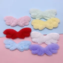 42Pcs 8*3.2CM Furry Felt Angel Wing Padded  Appliques For DIY Hair Clip Accessories  Garment Headwear Bag Decoration Patches