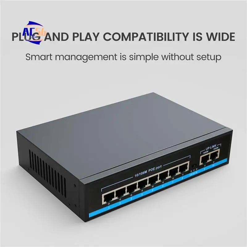 

AC56-POE Switch 10 Port 100Mbps Ethernet Smart Switch Support Network Switch For Camera Wireless