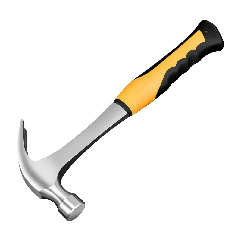 

1pc High Carbon Steel Rock Pick Hammer, All-Steel Geological Claw Hammer with Non-Slip Rubber Handle, Brushed Finish