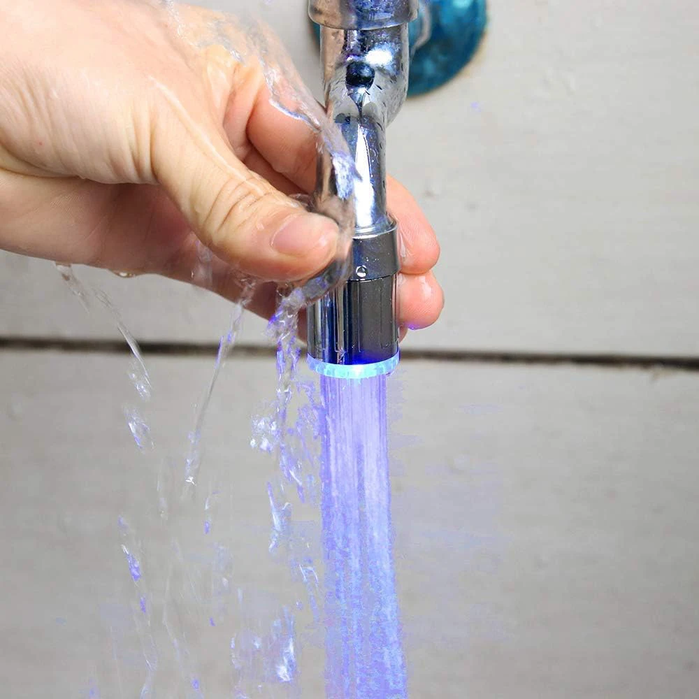 Küche Wasserhahn Belüfter Bad 7-Farben Leucht wechsel automatisch LED Wasserhahn Filter kopf Wassers par hahn Adapter Düse