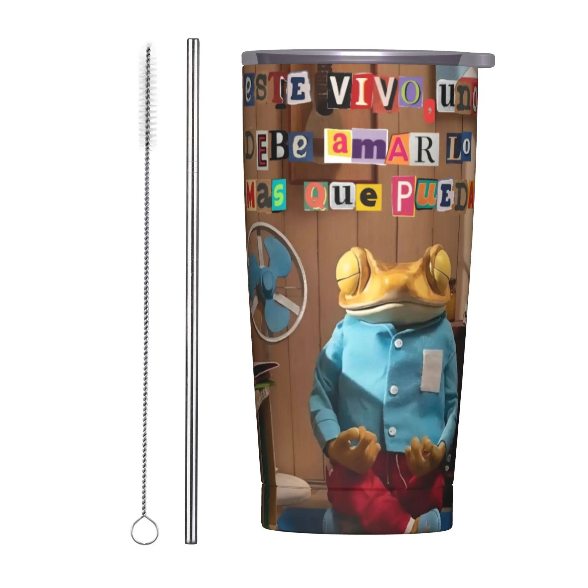Bad Bunny DTMF Tour 2026 Insulated Tumbler with Lid  Stainless Steel Thermal Mug Office Home Car Bottle Cups 20oz