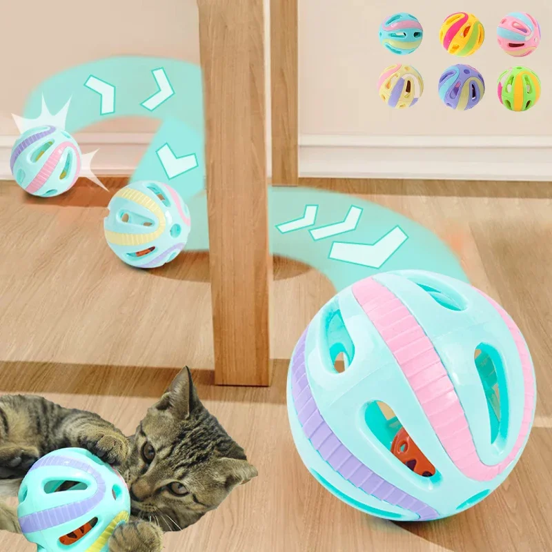 Bell Ball Cat Toys Colorful Splicing Bell Ball kitten Toy lnteractive Play Training Sound Cat Ball Chase Toy Pet Supplies Cats