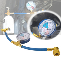 Car AC Air Conditioning R134A Refrigerant Recharge Measuring Hose with Pressure Gauge Pressure Gauge Measuring Kit Reparing Tool
