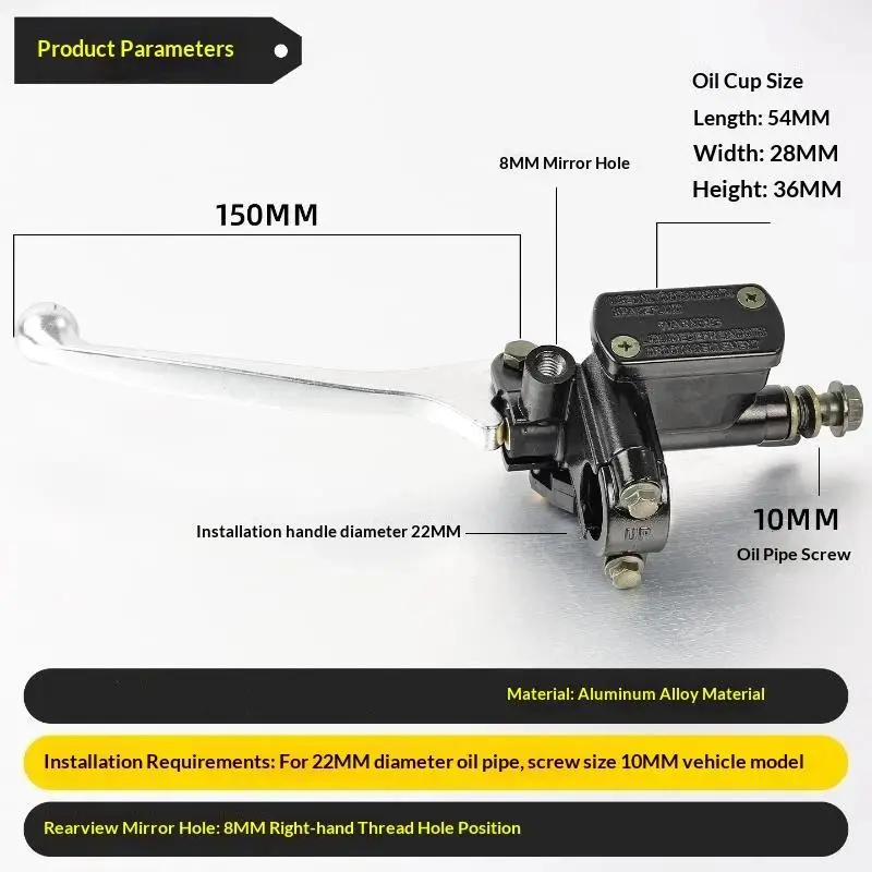Motorcycle Brake Pump Front Master Cylinder Hydraulic Brake Lever Left Right M10 Mirror Hole For 22mm Handlebar T2 T5