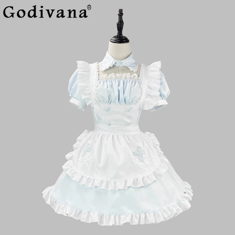 

Большой размер, японское милое анимационное платье Лолиты COS, весна-лето, новое модное платье с квадратным вырезом и короткими рукавами, уменьшающее возраст