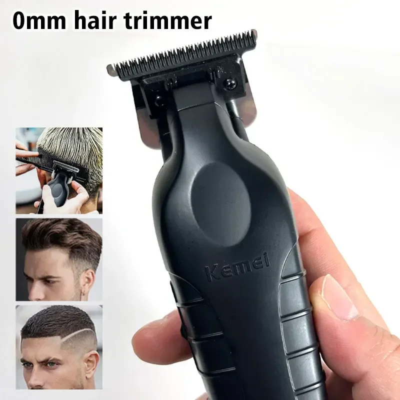 Kemei 2299 Barber Cordless Hair Trimmer 0mm Zero Gapped Carving Clipper Detailer Professional Electric Finish Cutting Machine