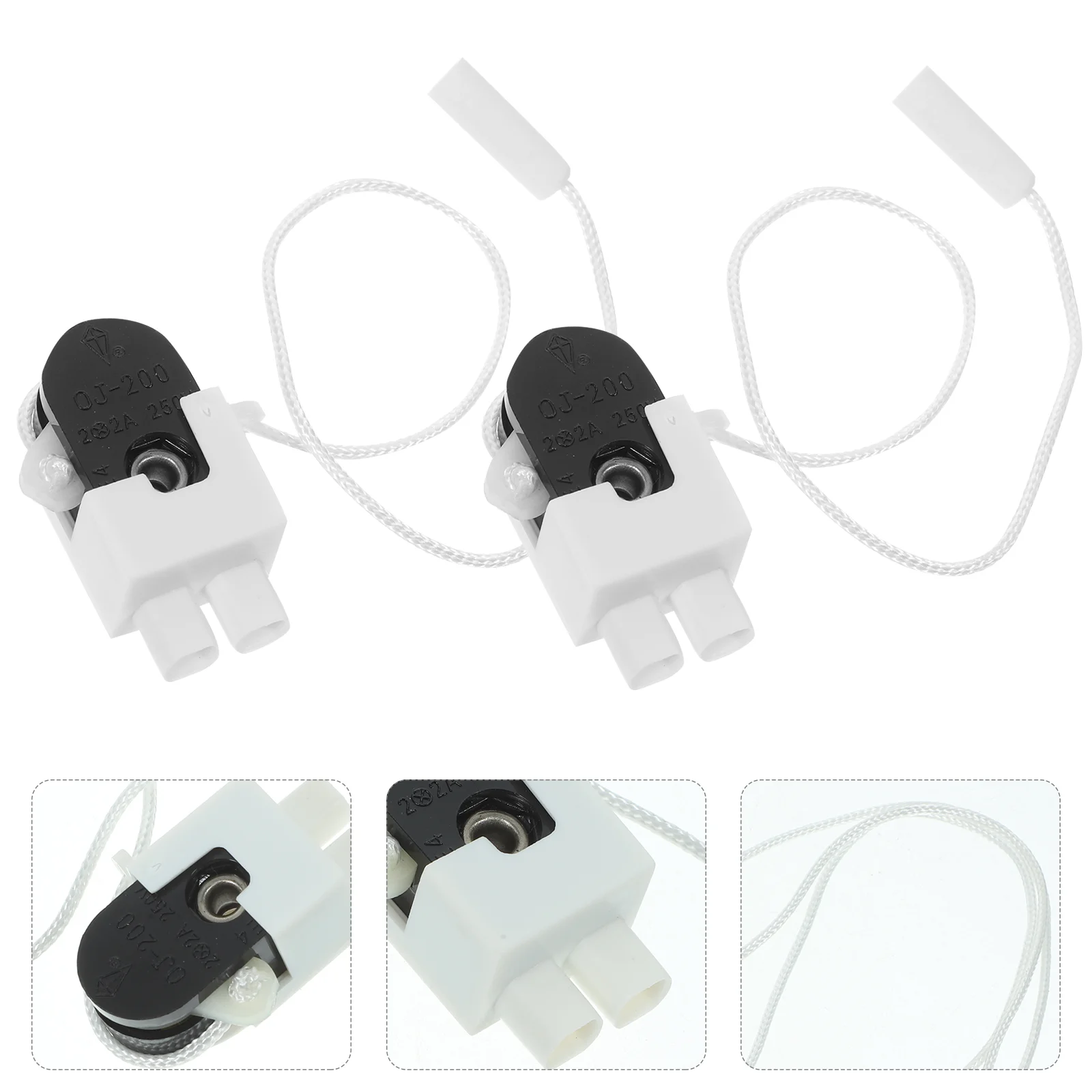 3 Pcs Pull Switch Light Outdoor Bathroom Wall Lamp Cord Pulls and Fitting Metal