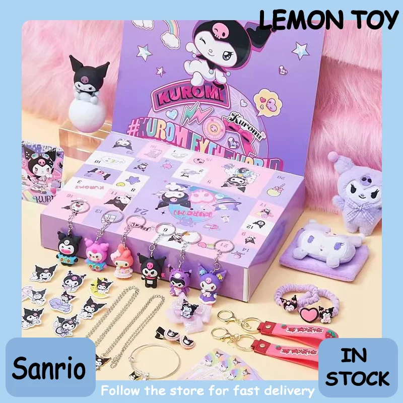 

Sanrio Kuromi Cinnamoroll Melody Рождественский адвент-календарь Kawaii аниме мультфильм брелок случайная фигурка орнамент детская игрушка в подарок