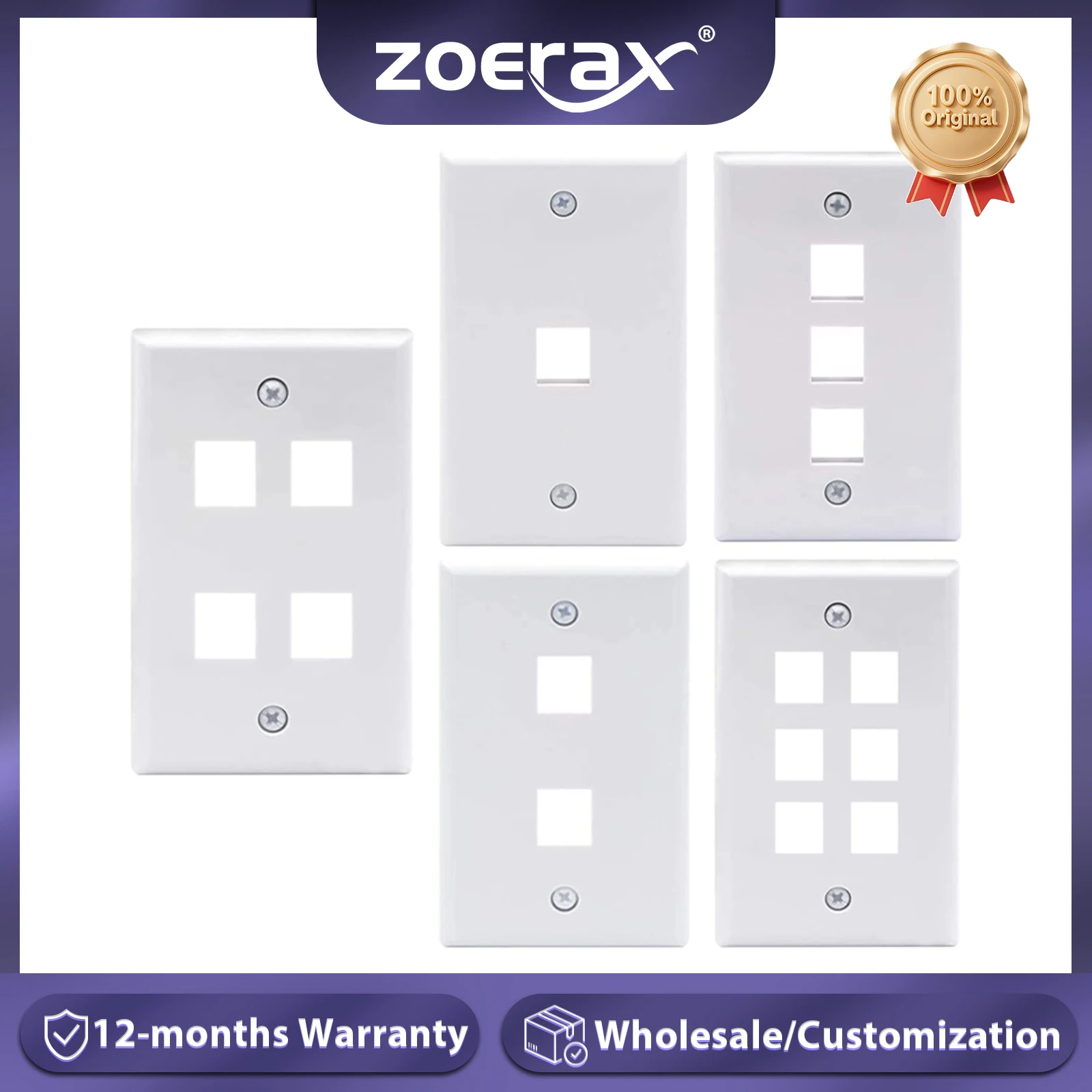 

ZoeRax Keystone Jack Wall Plate USA Faceplate, Low Profile Ethernet WallPlate Single Gang FacePlates for Keystone Coupler - 1PCS