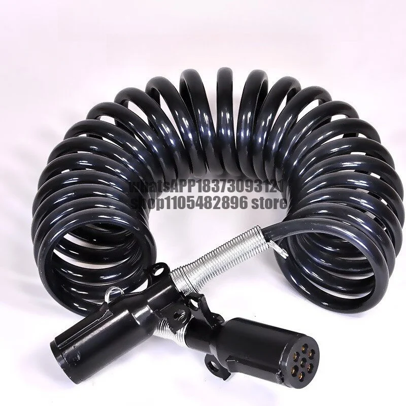 Semi-trailer seven-hole trailer cable connecting cable cold-resistant and antifreeze helix spring cable