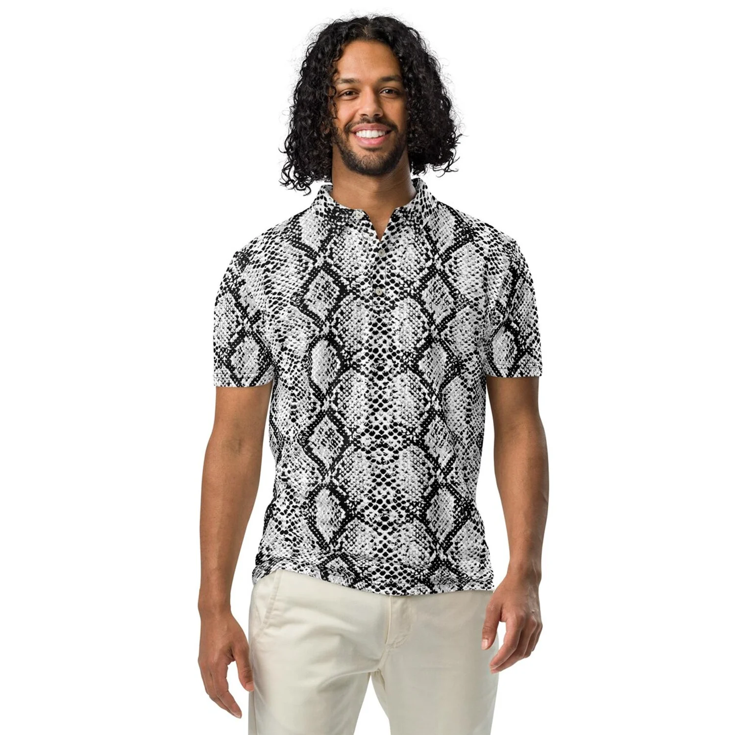 

Snake Skin Reptile Pattern Polo Shirt Fathion Cool Summer New Arrival Breathable Oversized Sport Outdoors T-shirt For Adult&Kide