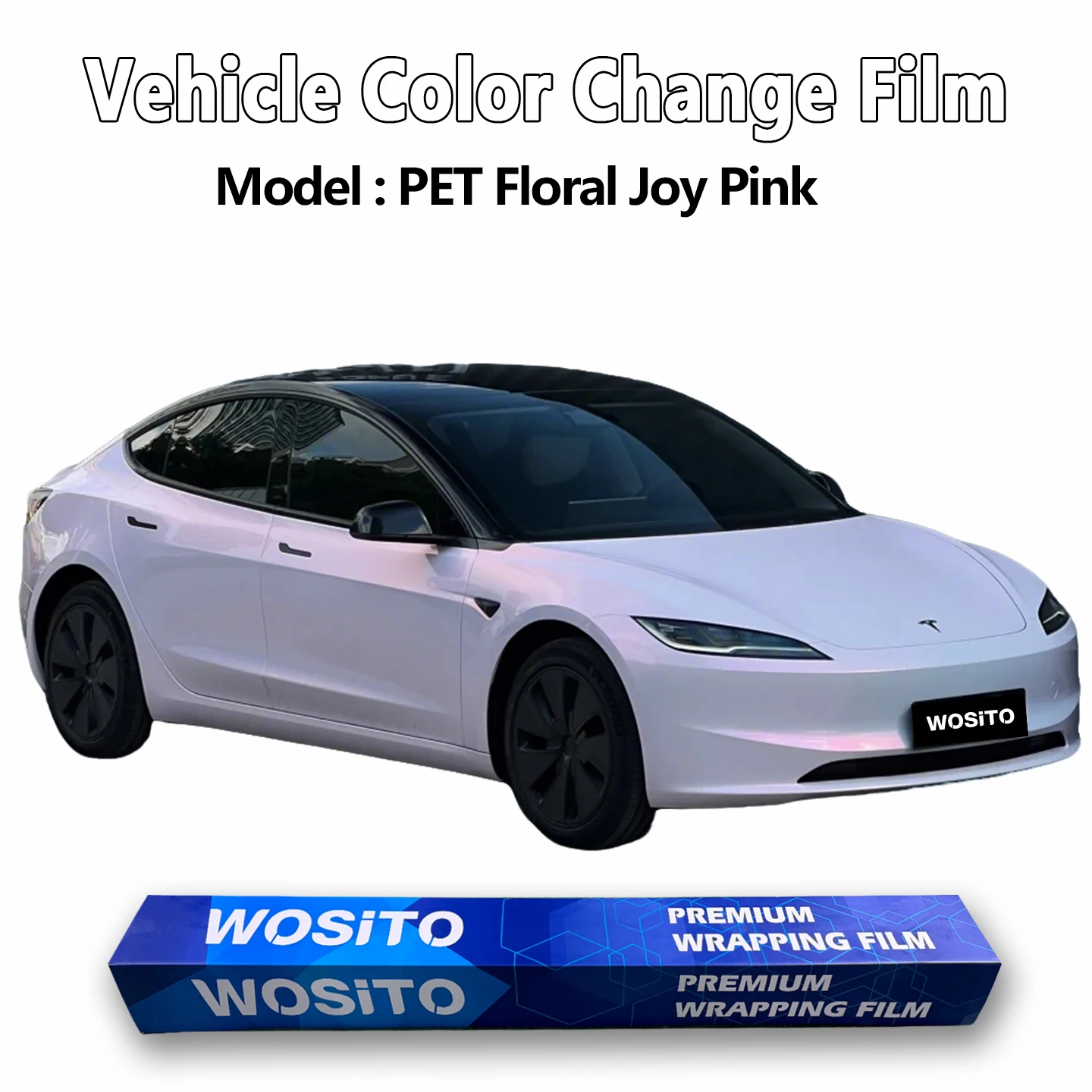 PET Gloss Blossom Pink Car Wrap Vinyl Film Full Body Automotive Color Change Roll Bubble Free Direct Factory Supply