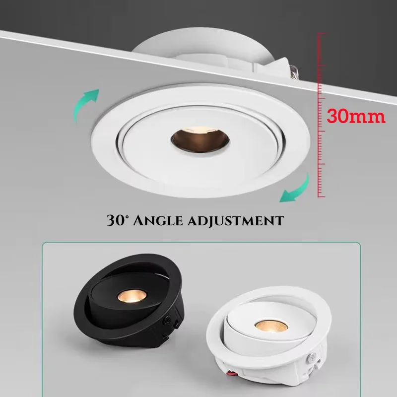 Dimmable Recessed LED COB Embedded Ceiling Lamp Fixture Downlight Focus Mini Spotlight Narrow Beam Angle 3°8°15° Wine Cabinet