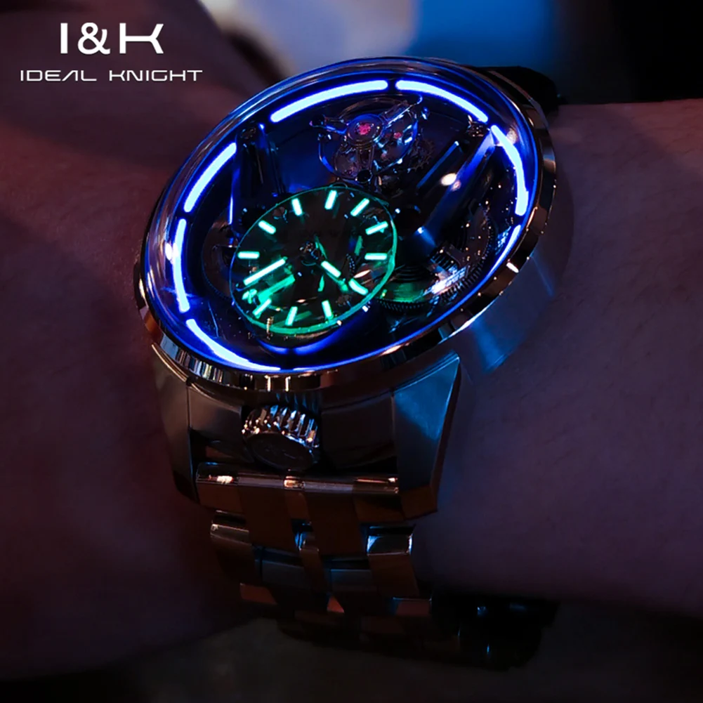 IDEAL KNIGHT 6806 High-end Tourbillon Movement Wristwatch Men Hollow Deep Waterproof Sapphire Mirror Luxury Mechanical Watch Man