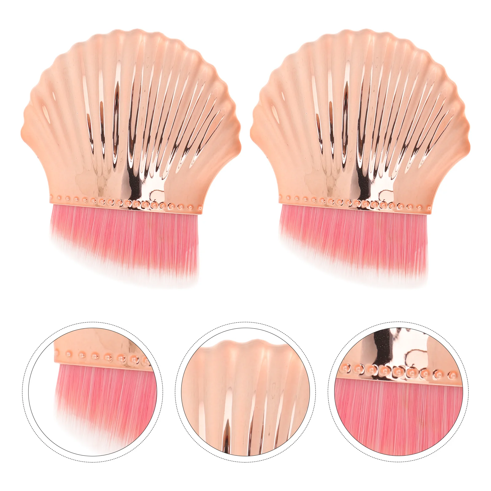 

2 шт., кисти для чистки ногтей, кисть для пудры, легкая ручка в виде ракушки, плотная щетина, принадлежности для макияжа, кисть для пудры, маникюр