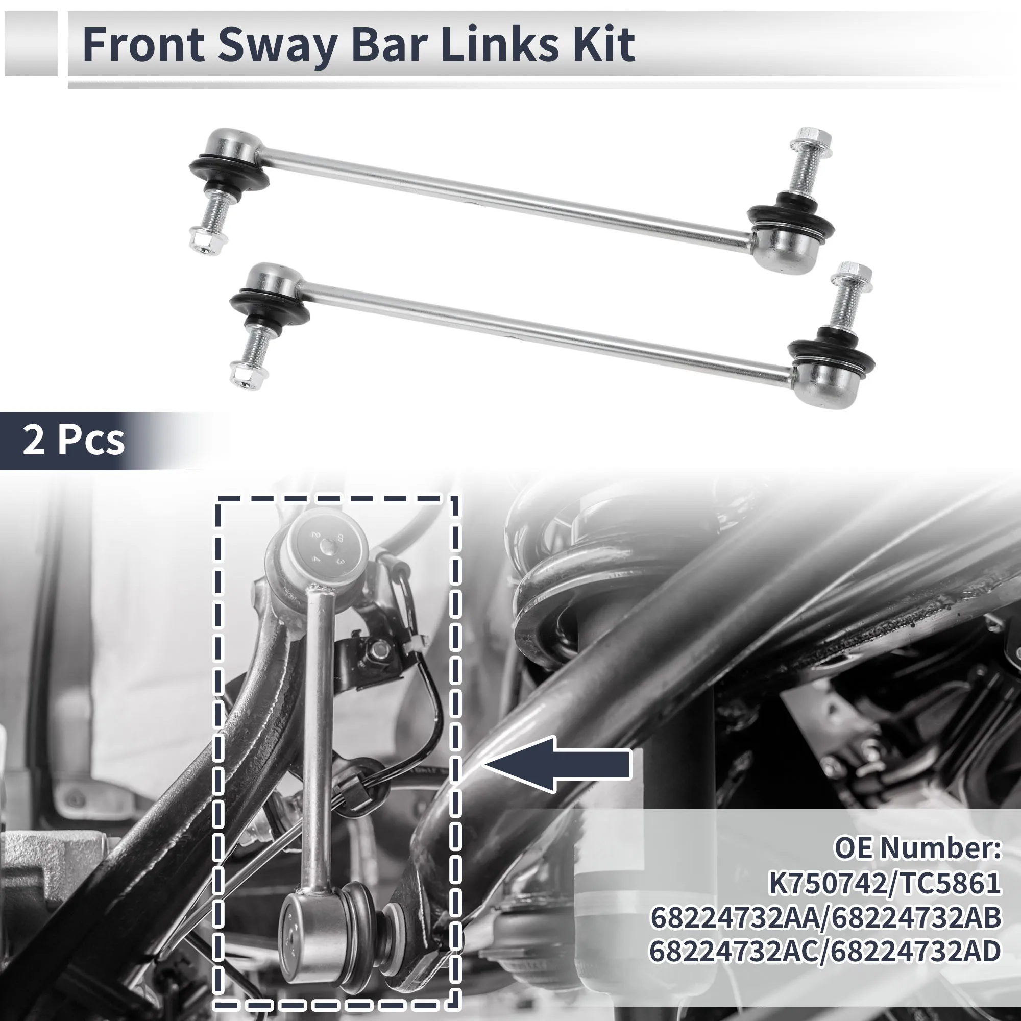 

Тяги переднего стабилизатора X Autohaux для JEEP CHEROKEE 2014-2023 No K750742/TC5861 2 шт.