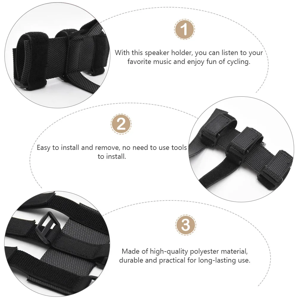 

Bike Speaker Mount Strap Polyester Wireless Speaker Holder For Bicycle Motorcycle Golf Cart Stroller Boat Portable Audio Device