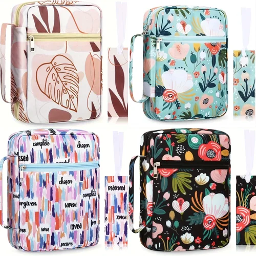 Funda de la Biblia, funda de la Biblia, bolsa de la Biblia para mujer con marcadores, bolsa portátil, Estuche de transporte para niñas como regalo cristiano católico