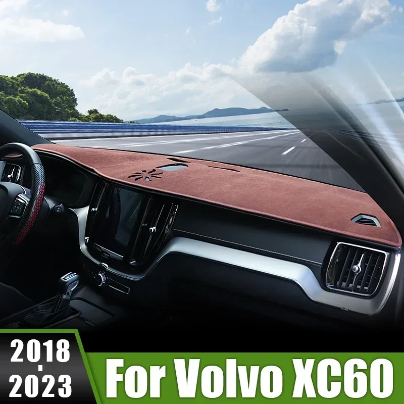 Car For Volvo XC60 2018 2019 2020 2021 2022 2023 Dashboard Cover Avoid Light Pad Sun Shade Mats Non-Slip Case Anti-UV Carpets