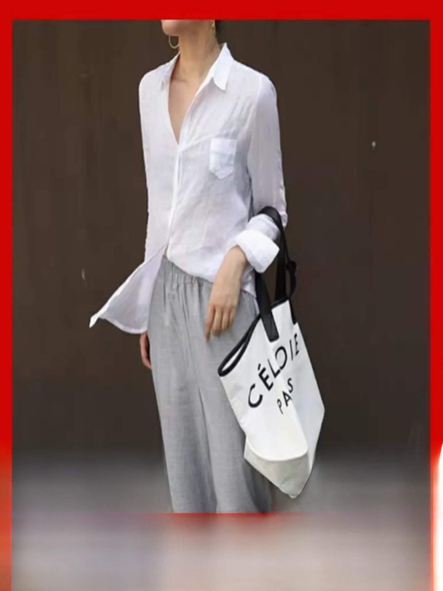 

Ladies Long Sve Linen irt UV Protection Turn-down Collar Casual Comfortable Breathable Spring Faion Commute Sle