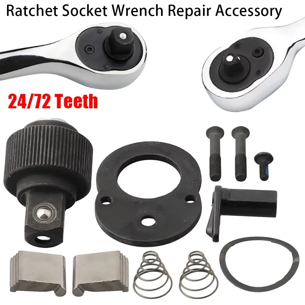 1Set Replacement Part Ratchet Socket Wrench Repair Accessory Ratchet Tool 24/72 Teeth Ratchet Wrench Spare Part Kit S/M/L