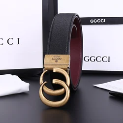 2024 Fashionable Light Luxury High-end Belt Metal Retro Letter Simple Design Trendy and Versatile Business Belt