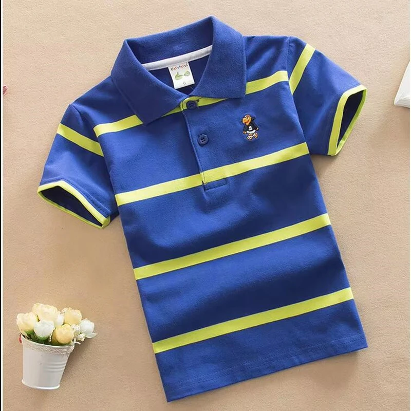 Summer Boys Polo Shirts Short Sleeve T-shirt For Kids Boy Bottom Solid Color Children Sweatshirts Baby Clothing 2-14 Years view 5