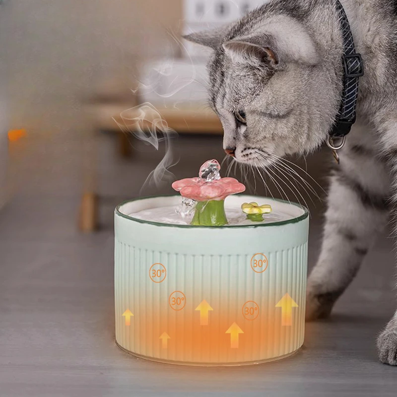 

Креативная керамическая миска для собак/кошек в форме маленького цветка, диспенсер для воды, автоматическая циркулирующая поилка, принадлежности для мисок для домашних животных, 1 шт.