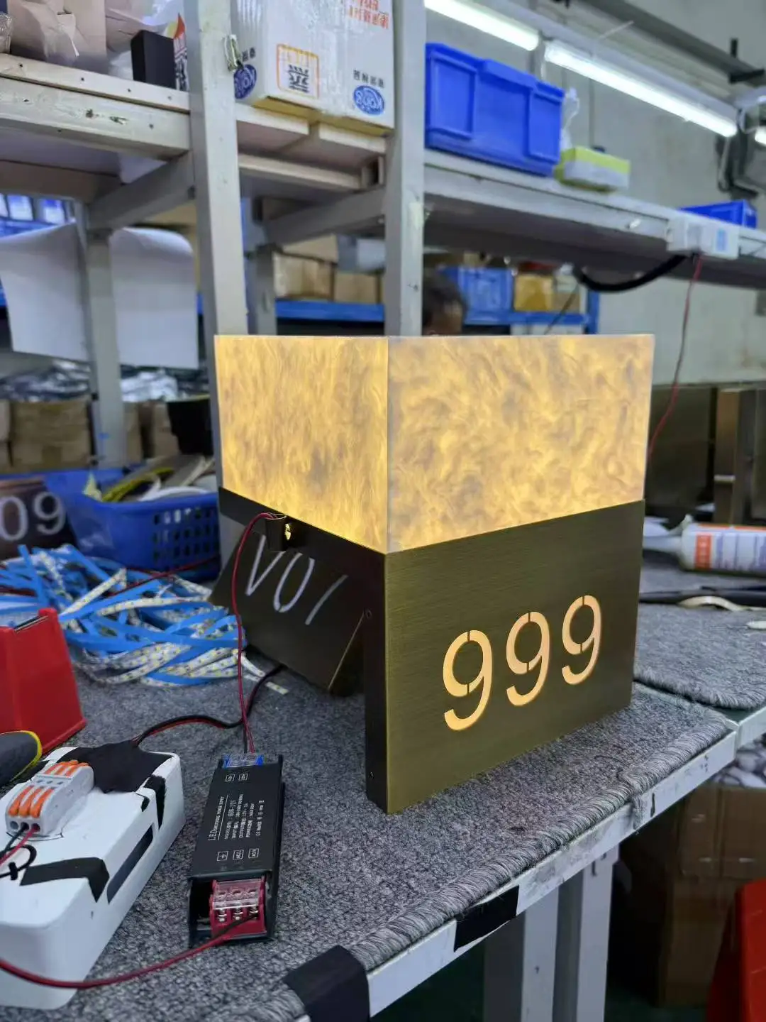 Custom Hotel Apartment House Number Plates-Modern Design Water Resistant Illuminated Acrylic Aluminum Stainless Steel