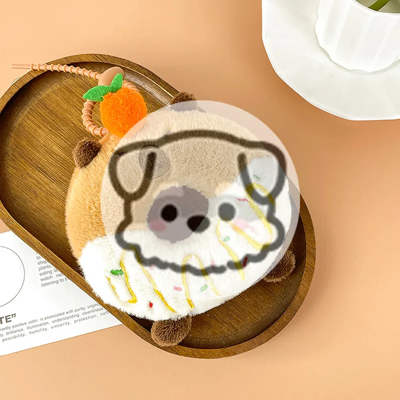 

Плюшевый брелок-игрушка Капибара-пончик, мультяшная мягкая кукла-капибара, подвеска для ключей от машины, украшение для рюкзака, подарок для ребенка