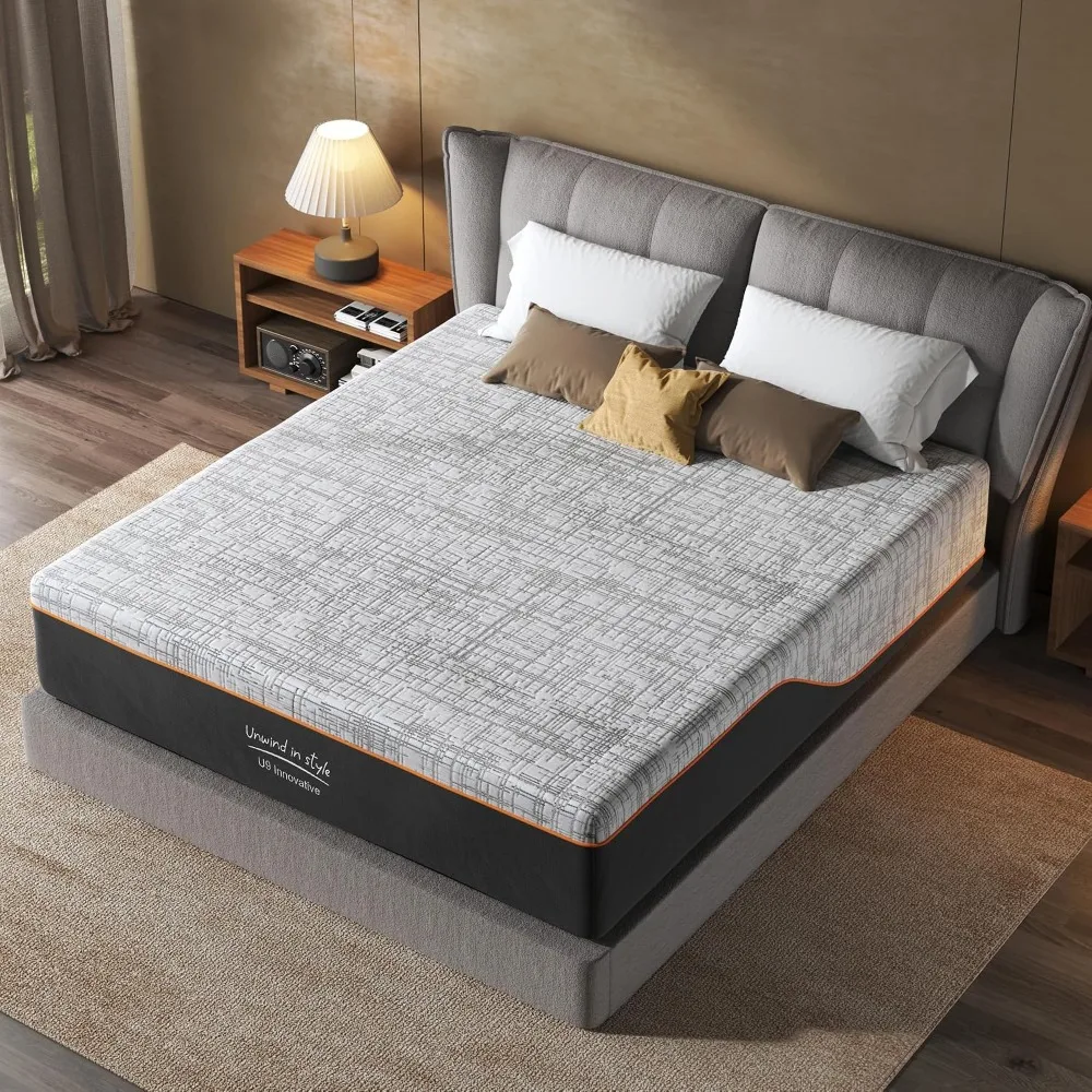 12 inch Queen Mattress Multi-Layer Memory Foam Mattress, Medium Firmness with Bamboo Charcoal & Green Tea Infusion, Customized