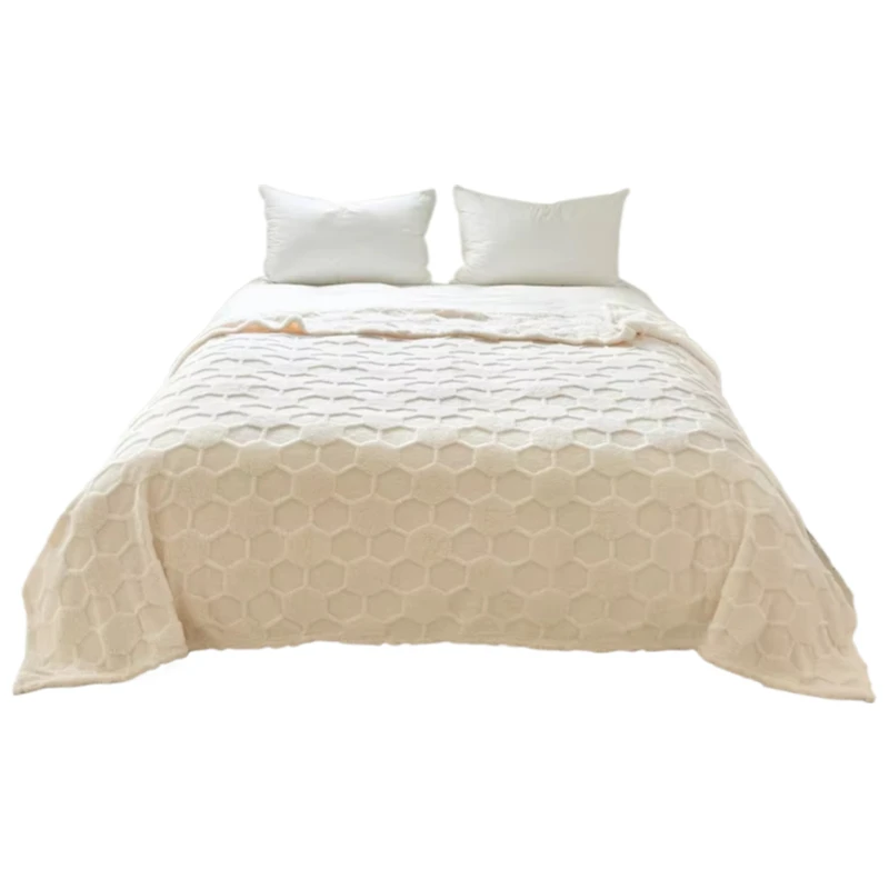 

Reversible Soccer Plaid Jacquard Blanket - Heavyweight Cotton Fleece Throw for Couch/Bed, Luxury Home Decor