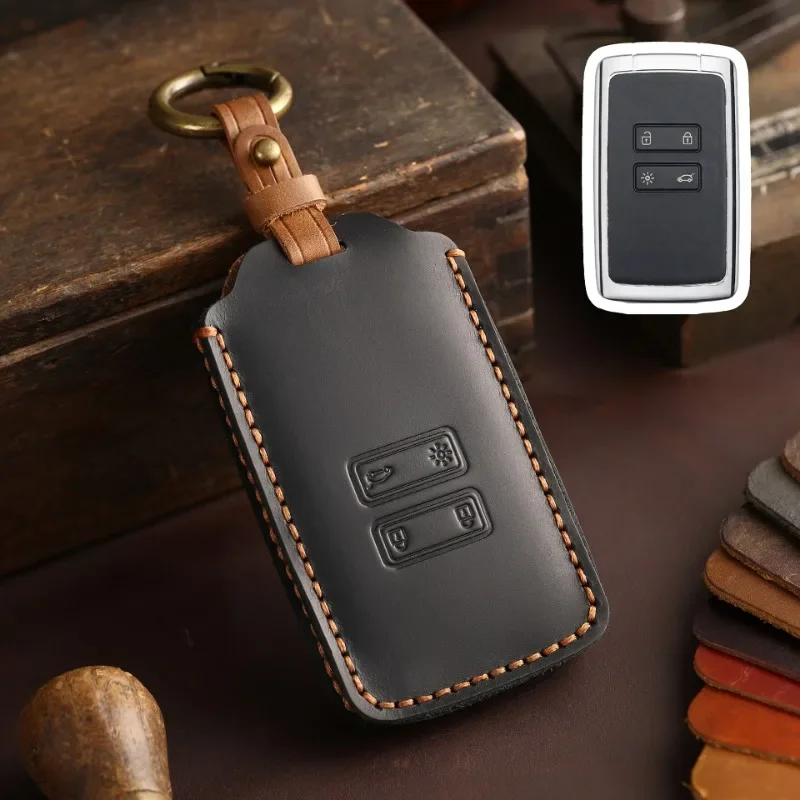 

1pc Leather Car Key Cover For Renault Captur Koleos Kadjar Zoe Arkana Espace Clio Megane Grand Scenic Sandero Dacia Duster Card