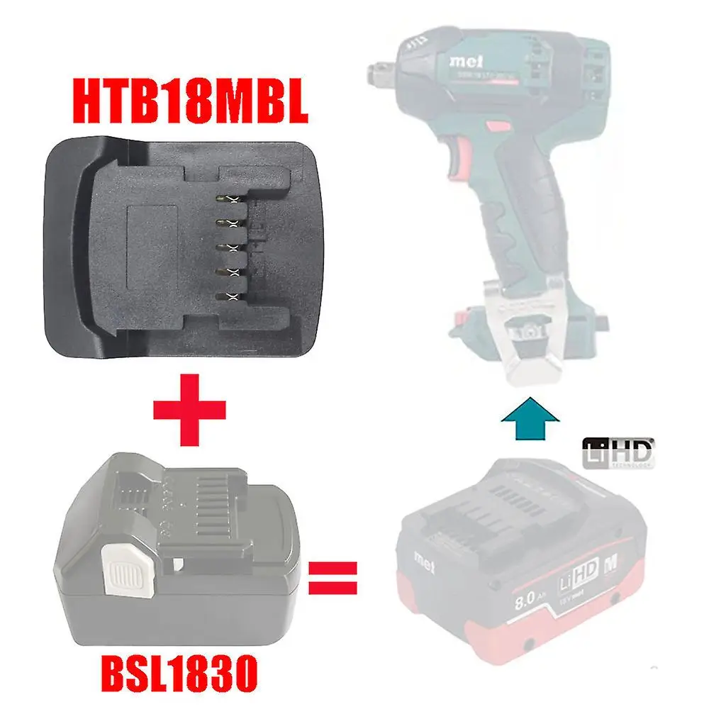 อะแดปเตอร์ HTB18MBL สำหรับแปลงไฟแบตเตอรี่ลิเธียม18V เป็นแบตเตอรี่ Ion ลิเธียม metabo