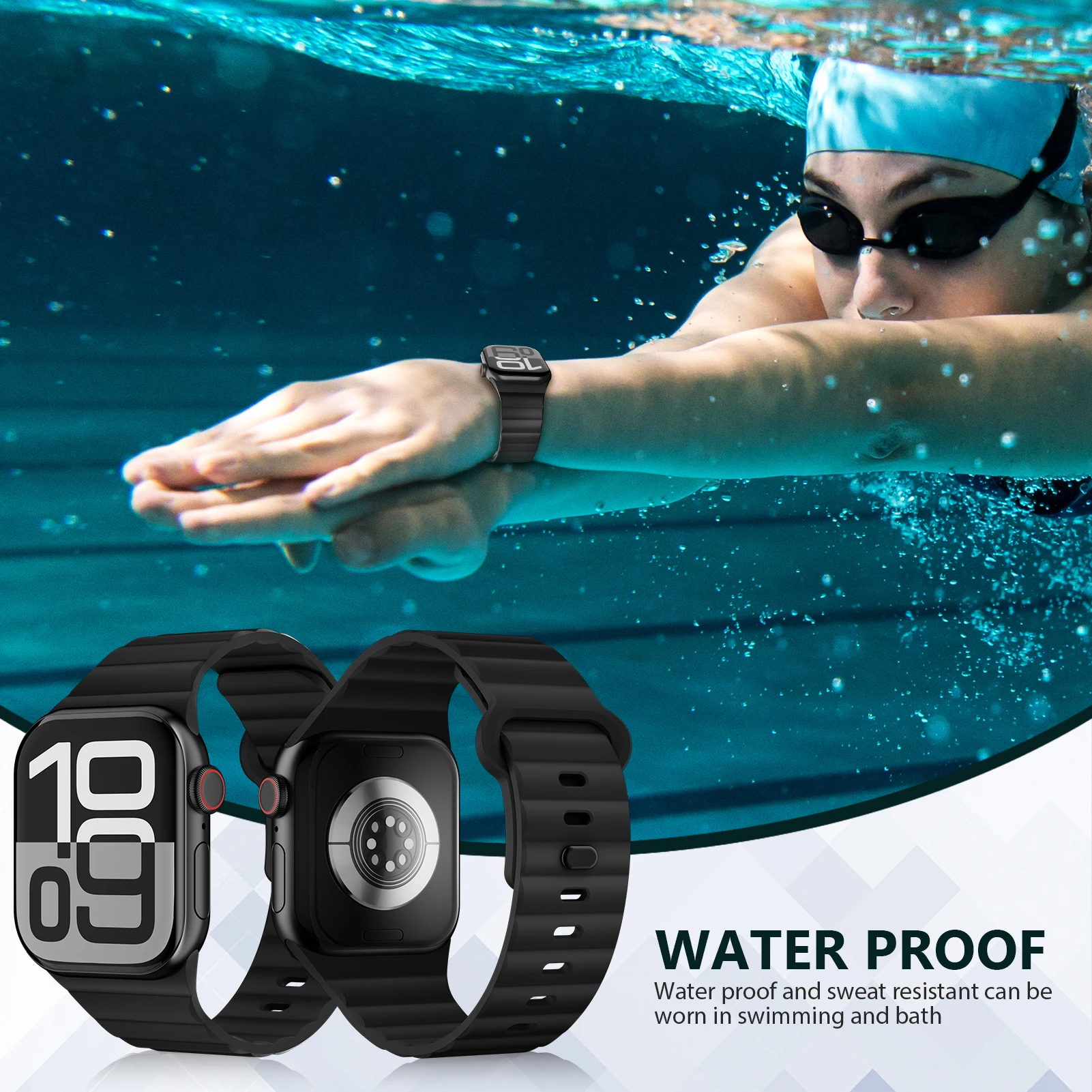 애플워치용 스포츠 실리콘 스트랩 44mm 40mm 46mm 41mm 49mm 42mm 45mm  iWatch 울트라 2 시리즈 10 9 8 7 SE 호환