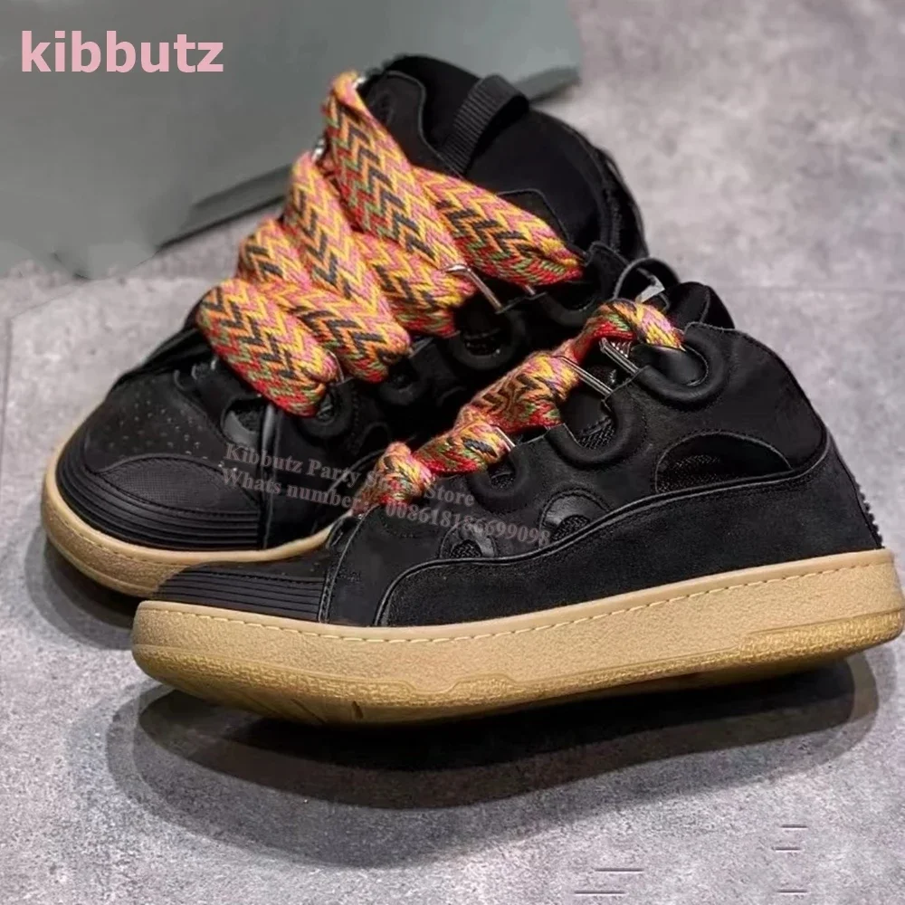 Veterschoenen Sneaker Platform Dikke Zool Dames Ronde Neus Gemengde Kleur Luxe Comfortabele Beknopte Outdoor Sportschoen 2023 Nieuwste Merk