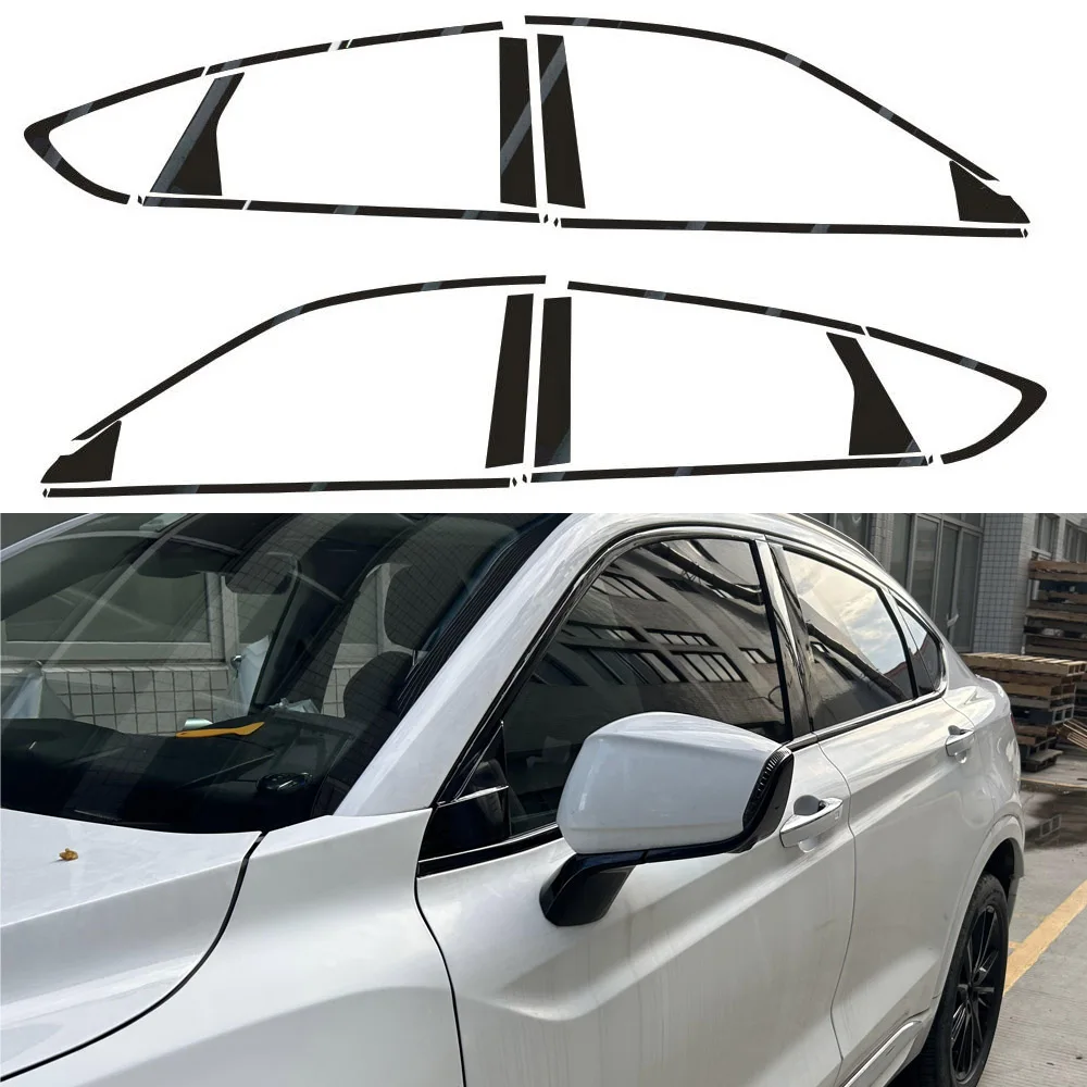 

Хромированная затемняющая накладка для Geely Tugella FY11 2019-2021, глянцевая черная наклейка на окно