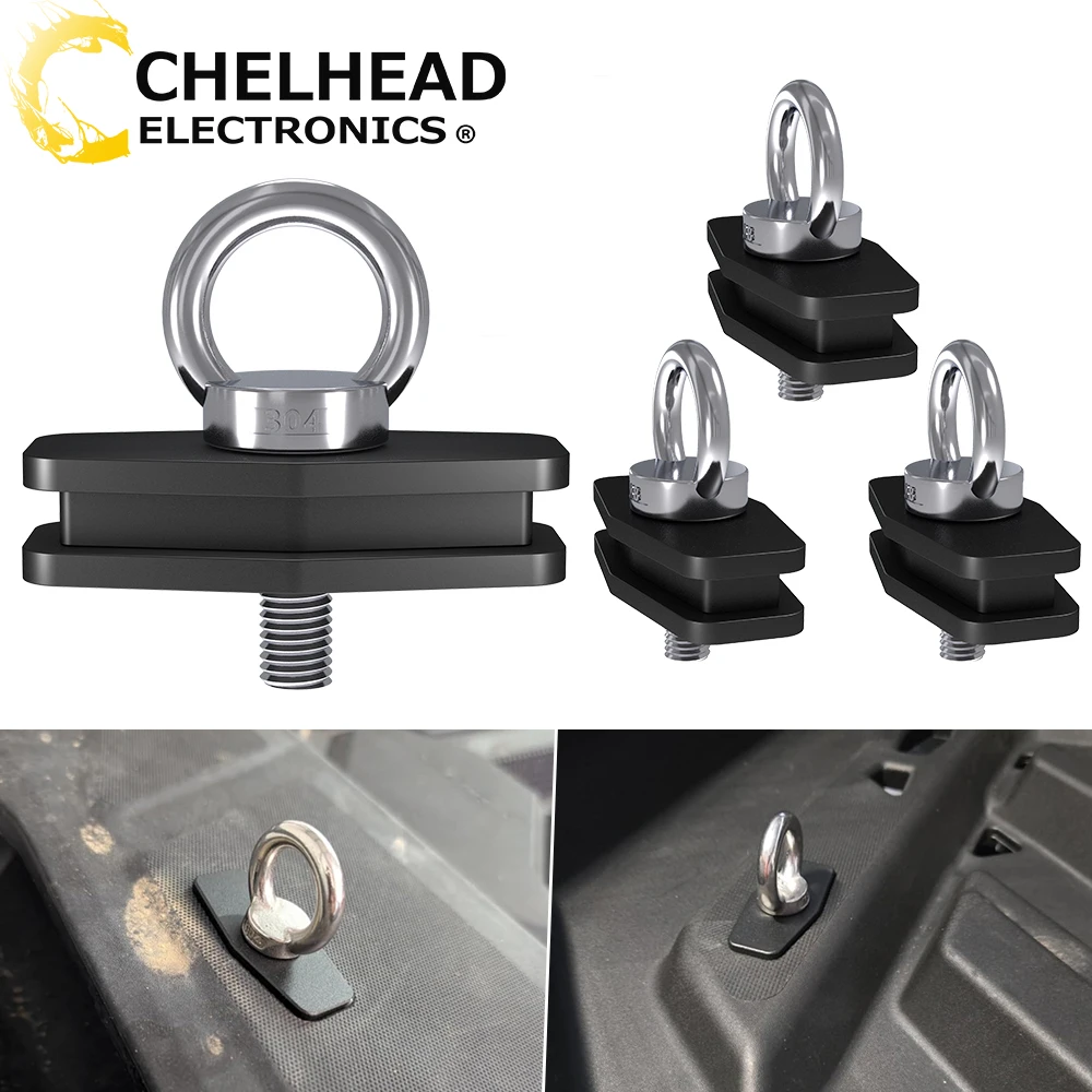 Locking Tie Down Anchors for Can-Am Commander Maverick Defender, Heavy Duty UTV ATV Cargo Bed Rail Locks, 4PCS