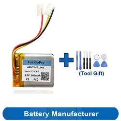 Toolset Gift + 500mAh 3-Wires Li-polymer Battery For GoPro ARMTE-001 002 Hero 3 3+ 4 5 HERO3 HERO4 Wi-Fi Remote Accumulator AKKU